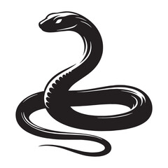 Swift Black Mamba silhouette, a master of speed and stealth – Black Mamba illustration – Minimalist Black Mamba vector – Snake silhouette

