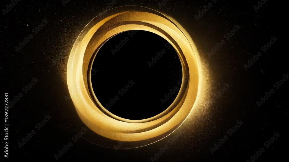 Aufkleber Abstract elegant golden circles in deep space, creating a captivating visual effect perfect for luxury designs and conceptual backgrounds