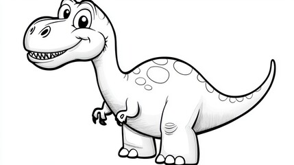 Obraz premium Adorable cartoon T-Rex dinosaur illustration perfect for children's books colo pages educational materials and fun kids projects ready to print and use immediately for creative