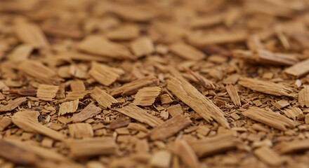 Naklejka premium Close-Up of Aromatic Wood Chips: A Textural Study AI Generated