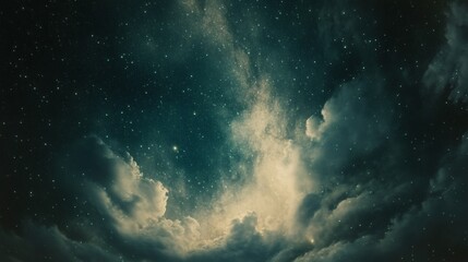 Fototapeta premium Night sky, clouds, stars, cosmic, background, space, astronomy, wallpaper