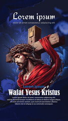 Obraz premium Purple Blue Jesus Stories