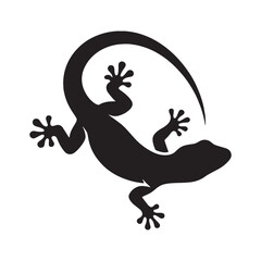 Mysterious Lizard silhouette, hidden in the shadows – Lizard illustration – Minimalist Lizard vector – Reptile silhouette

