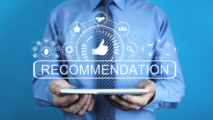 Concept of Recommendation. Business. Technology. Internet