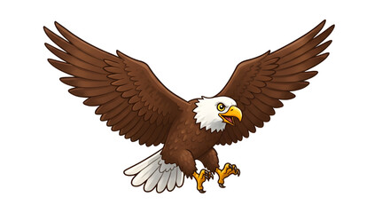 Obraz premium Cute eagle cartoon on white background