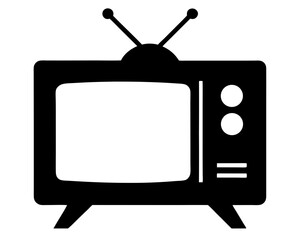 Television Silhouette Vector & Retro TV SVG Clipart Design