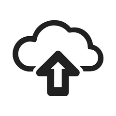 Cloud with Up Arrow Representing Upload to Cloud Icon Design