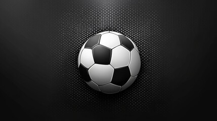 Dark-themed football or soccer background featuring a large black ball with dramatic lighting and textured surface for sports design and promotional use