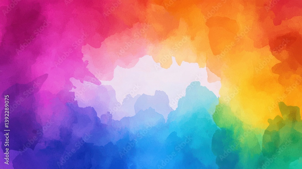 Poster vibrant rainbow watercolor wash background texture ideal for design projects and artistic applicatio