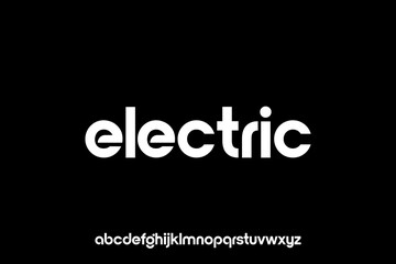 word of electric . modern minimalist clean alphabet font. lowercase bold typography vector illustration design
