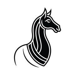 Black and white horse head silhouette vector illustration design