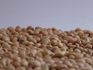 Pile and heap of a dried Red color Organic Cow Pea or Alsande Kalu in a white background.