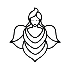 Angel and Devil Illustration with Cross and Star in Vintage Sketch Style