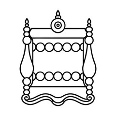 Isolated on white, a vintage metal crown ornament