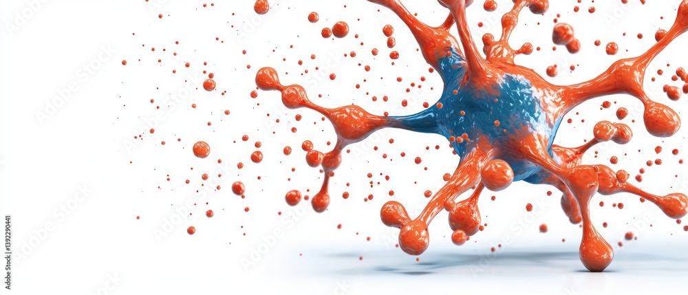 Aufkleber abstract orange and blue liquid splash explodes with vibrant energy forming a complex dynamic shape 