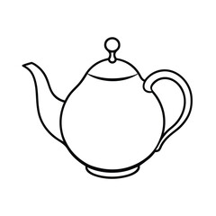 Isolated white ceramic teapot, a traditional hot beverage object