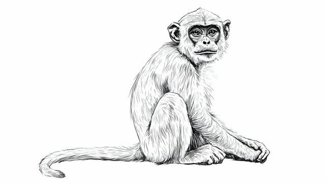 simple drawing of monkey illustration