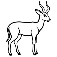 Antelope Silhouette in Line Art Style