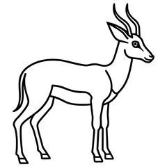 Antelope Silhouette in Line Art Style