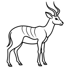 Antelope Silhouette in Line Art Style