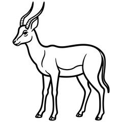 Antelope Silhouette in Line Art Style
