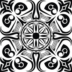 Isolated floral pattern| Hand drawing pattern|  Floral Damask Seamless Pattern| Ornament Pattern Border Design| Black and white floral pattern vector illustration