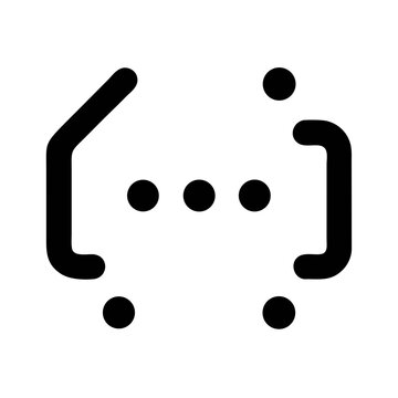 Code Brackets with Dots Representing Developer Mode Icon Design
