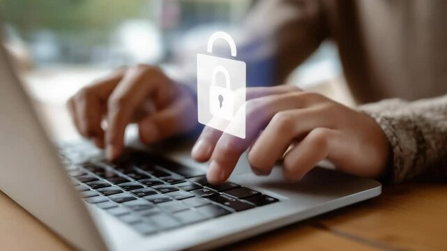 Business security concept. Password privacy on an online system, secure data from crime, virus cyber, Information and cyber security technology Services, Business video