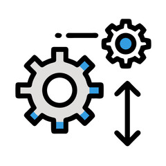 Cogwheel Representing System Mechanism Icon Design
