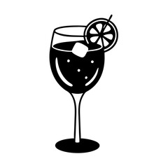 aperol spritz icon, aperol spritz line art - simple line art of aperol spritz, perfect for aperol spritz logos and icons