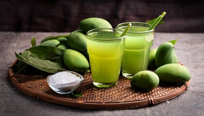 aam panna panha or salty and sweet green mango juice