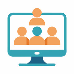 Online Meeting icon on white background