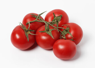 Cherry tomatoes on a white background