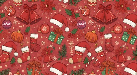 Crimson Christmas Cheer AI Generated