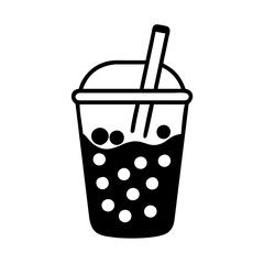 bubble tea icon, bubble tea line art - simple line art of bubble tea, perfect for bubble tea logos and icons