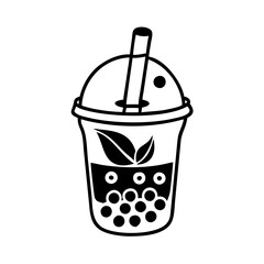 bubble tea icon, bubble tea line art - simple line art of bubble tea, perfect for bubble tea logos and icons