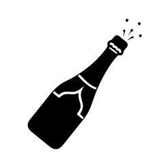 champagne bottle icon, champagne bottle line art - simple line art of champagne bottle, perfect for champagne bottle logos and icons