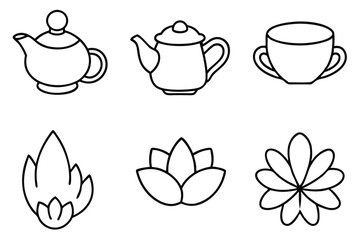 Oolong Tea Line Art Creative Illustration for Modern Design Concepts  