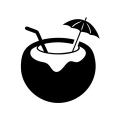 coconut drink icon, coconut drink line art - simple line art of coconut drink, perfect for coconut drink logos and icons