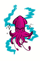 vector illustration of a octopus