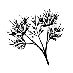 dill icon, dill line art - simple line art of dill, perfect for dill logos and icons
