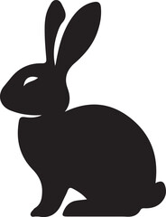 black rabbit vector illustration