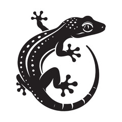 Colorful Gecko silhouette, showcasing vibrant hues in the wild – Gecko illustration – Minimalist Gecko vector – Lizard silhouette

