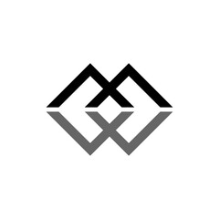 minimalist black and white MW Logo design for construction