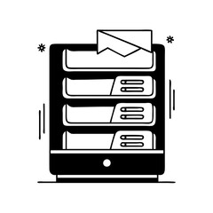 filing cabinet icon, filing cabinet line art - simple line art of filing cabinet, perfect for filing cabinet logos and icons