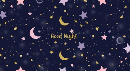 Fototapeta premium Celestial Dreamscape Whispers Of Starlight Night Sky Lullaby Golden Moonlit Night A Galaxy Of Dreams Peaceful Night's Embrace Starry Wishes Above Underneath The Stars AI Generated