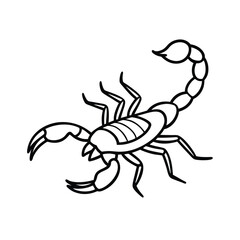 line art vector of a scorpion on white background