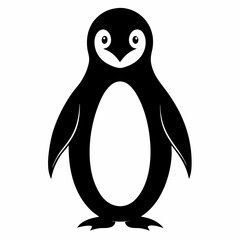 Black Penguin Silhouette Vector Design