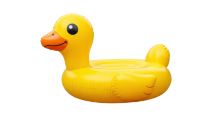 Isolated Inflatable Yellow Duck Pool Float