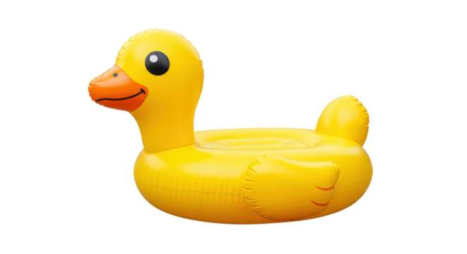 Isolated Inflatable Yellow Duck Pool Float